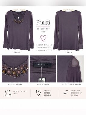 Panitti Beaded Top nwt